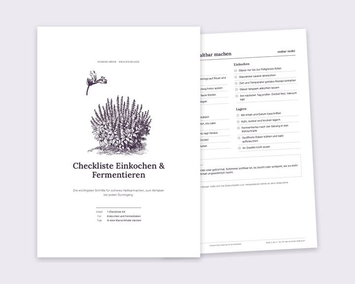 Vorschau: Checkliste Einkochen und Fermentieren